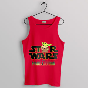 Tiny Jedi Master Baby Yoda Grogu Red Tank Top