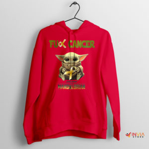 Tiny Warrior Baby Yoda Fights Cancer Red Hoodie