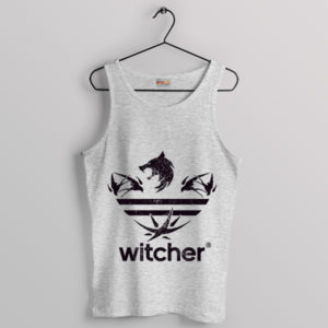 Trail of the Witcher Three Stripes White Tank Top