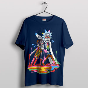 Trippy Rick and Morty Adventure Navy T-Shirt