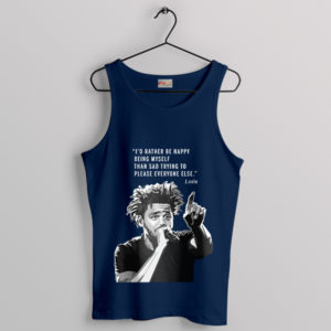 True Happiness Within J Cole Quote Navy Tank Top