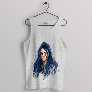 Visual Verses Billie Eilish AI Art Sport Grey Tank Top