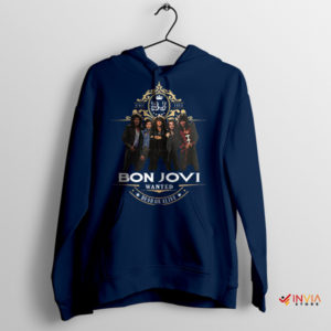 Wanted Dead Or Live' Gear by Bon Jovi Navy Hoodie