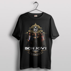 Wanted Dead Or Live Signature Bon Jovi Black T-Shirt