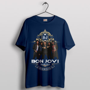 Wanted Dead Or Live Signature Bon Jovi Navy T-Shirt