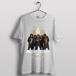 Wanted Dead Or Live Signature Bon Jovi Sport Grey T-Shirt
