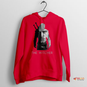 Witcher Warrior Henry Cavill's Face Red Hoodie