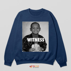 Witness LeBron's Youthful Portrait Navy Sweatshirt