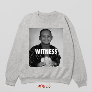 Witness LeBron's Youthful Portrait Sport Grey Sweatshirt