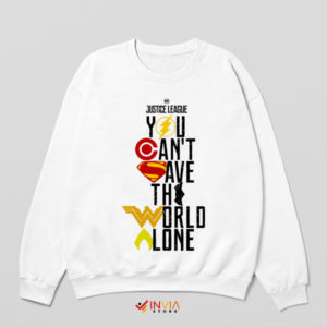 World-Saving Squad Justice League DC White Sweatshirt