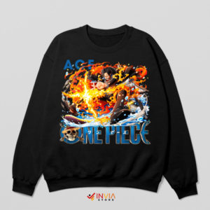 Ace's Blaze Fire Attack One Piece Black Sweatshirt