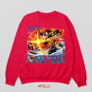Ace's Blaze Fire Attack One Piece Red Sweatshirt