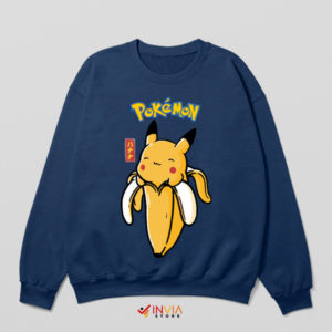 Adorable Pikachu Banana Style Navy Sweatshirt