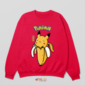 Adorable Pikachu Banana Style Red Sweatshirt