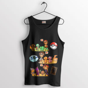 All-Stars Digimon Pokemon and Yu-Gi-Oh Black Tank Top