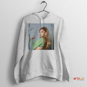 Ariana Grande's Iconic Cover Art Positions Sport Grey Hoodie