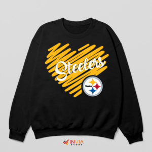 Artistic Love for the Pittsburgh Steelers Black Sweatshirt