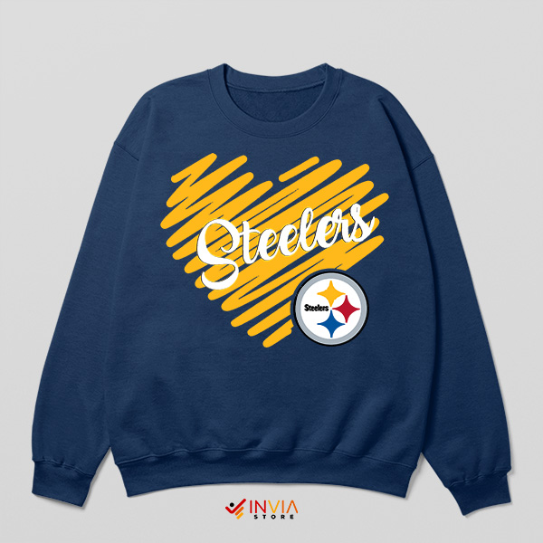 Artistic Love for the Pittsburgh Steelers Navy Sweatshirt
