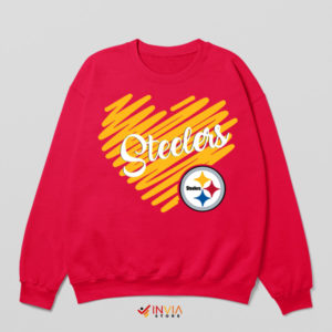 Artistic Love for the Pittsburgh Steelers Red Sweatshirt