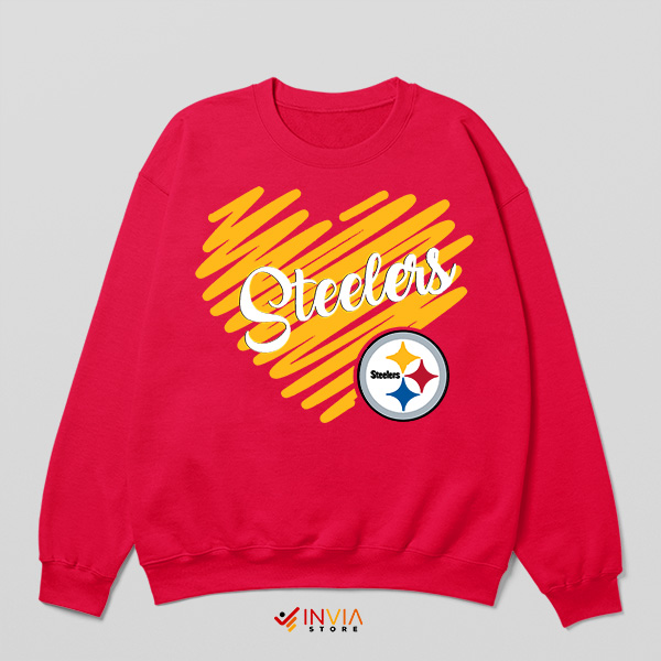 Artistic Love for the Pittsburgh Steelers Red Sweatshirt
