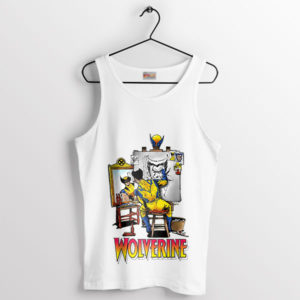 Artistic Wolverine's Triple Self-Portrait White Tank Top