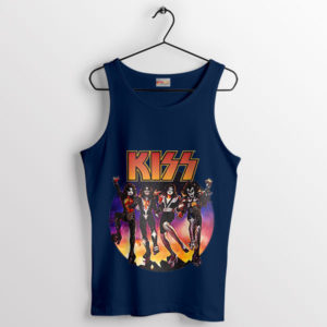 Authenticity Vintage KISS Members Navy Tank Top
