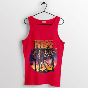 Authenticity Vintage KISS Members Red Tank Top