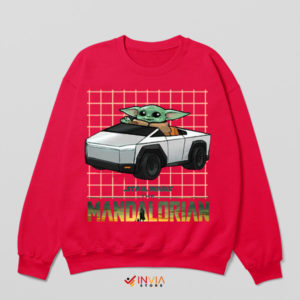 Baby Yoda Epic Cybertruck Expedition Red Sweatshirt