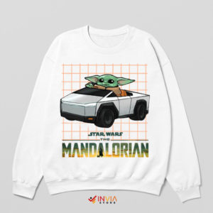 Baby Yoda Epic Cybertruck Expedition White Sweatshirt