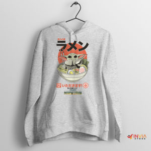 Baby Yoda Ramen Craze Mandalorian Sport Grey Hoodie