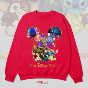 Baby Yoda's Adventure at Walt Disney Red Sweatshirt