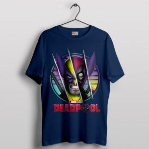 Best Friends Forever Deadpool Wolverine Navy T-Shirt