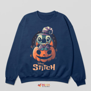 Boo-tiful Stitch Halloween Pumpkin Navy Sweatshirt