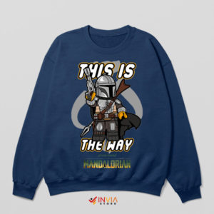 Brick-Built Warrior LEGO Mando Art Navy Sweatshirt