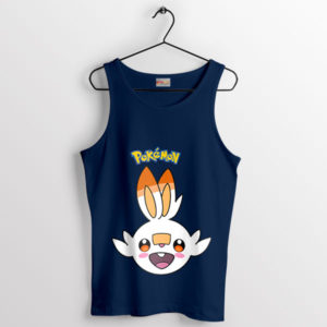 Burning Bounce Scorbunny Rabbit Navy Tank Top