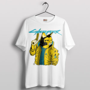 Cat-astrophic Cyberpunk Cyberpurr 2077 White T-Shirt