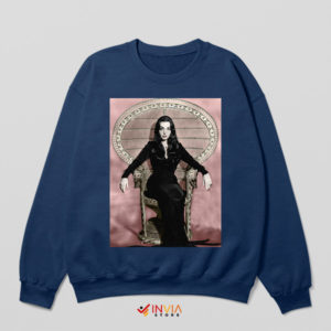 Classic Carolyn Jones as Morticia Addams Navy Sweatshirt