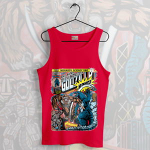Classic Monster Godzilla vs Kong Red Tank Top