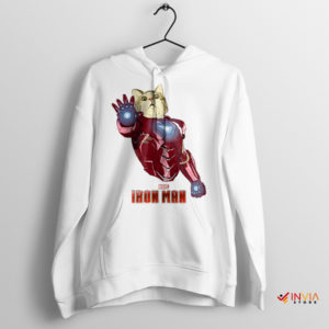 Claws of Justice Iron Cat Man White Hoodie