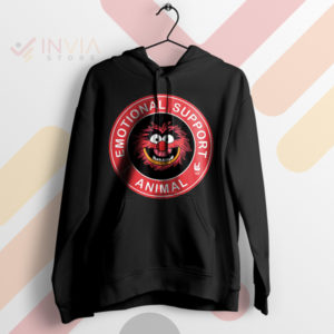 Comfort in Our Emotional Support Animal Black Hoodie