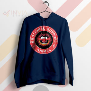 Comfort in Our Emotional Support Animal Navy Hoodie
