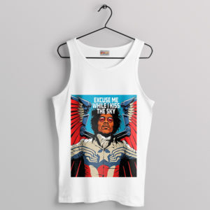 Comic Purple Haze Jimi Hendrix White Tank Top