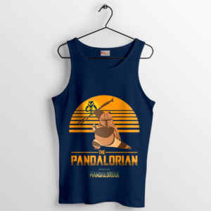 Conquer the Galaxy Mando Kung Fu Panda Navy Tank Top