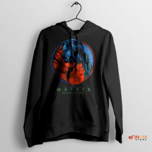 Conatrasting Realms Yin and Yang Matrix Black Hoodie