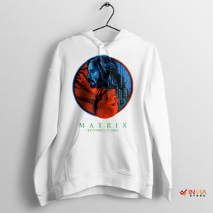 Contrasting Realms Yin and Yang Matrix White Hoodie