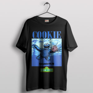Cookie Monster Nevermind Sesame Street Black T-Shirt