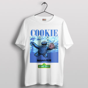 Cookie Monster Nevermind Sesame Street White T-Shirt