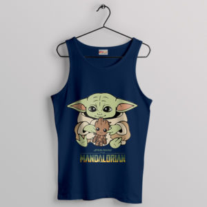 Cosmic Cuties Baby Yoda with Groot Navy Tank Top