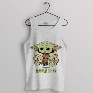 Cosmic Cuties Baby Yoda with Groot Sport Grey Tank Top