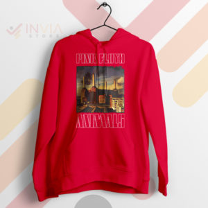 Cover Art Pink Floyd's Orwellian Animals Red Hoodie